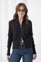 Basic Double Zipper Detailed Mock Neck Knitwear Cardigan Aw25Hi0054