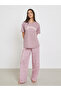 Espresso Slogan Print Dropped Shoulder T-Shirt and Pyjama Set - 2