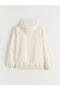 Lcw Kids Ecru Hooded Girl's Coat - 3