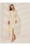 Embellished Tweed Midi Bodycon Dress - 3