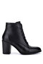 Women's Genuine Leather Black Leather Heeled Boots