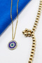 Bright Stone Evil Eye Bead Necklace with Stainless Steel Chain 60 cm - 2