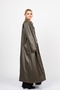 Women's Winter Khaki Adell Leather Long Overcoat Trench Stylish Daily Comfortable 2631 - 6