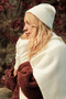 Women's Knitwear Scarf & Beanie & Gloves Three-Piece Set White 26W5006