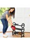 OneDcor Mobile Shoe Rack with Rolling Wheels – Durable Stackable Arc-Shaped Plastic Shelves - 4