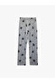 Bow Patterned Comfortable Cut 2-Piece Pajama Set - 5