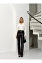 High Waist Black I Flared Eri̇ Pants - 3