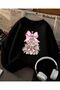 Christmas Tree Print Detailed Crew Neck Sweatshirt