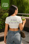 No Drama Just Matcha Crop T-Shirt – Modal Blend, Stretchy and Comfortable Fabric, Printed Women's T-Shirt