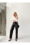High Waist Black Loose Leg Leather Pants - 3