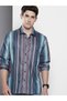 Men Multi-Stripe Spread Collar Shirt