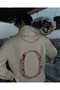 Kiss Design Lettered Oversized Hooded Sweatshirt Hoodie