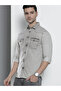 Men Grey Washed Casual Shirt - 2