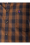 Plus Size Brown Checked Cotton Blend Shirt - 6