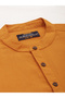Men Orange Mandarin Collar Shirt - 2