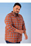 Plus Size Brown Checked Shirt - 4