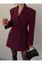 Women Corduroy Double-Breasted Blazer - 5