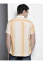Men Orange Striped Spread Collar Shirt - 4
