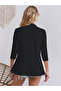 Women Black Eyelet Detail Open Front Shrug - 5