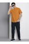 Men Orange Mandarin Collar Shirt - 4
