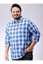 Plus Size Blue Checked Shirt - 2