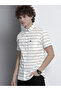Men White Striped Short Sleeve Shirt - 3