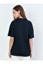 Black Oversized Slogan Print T-Shirt - 5
