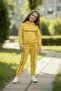 Double Yarn Girls' Hooded Top and Bottom Tracksuit Set, 100% Cotton - 3