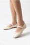 Women's Ballet Shoes Patent Leather Cream Gold Buckle Stylish Lightweight Orthopedic Non-Sound Sole - 6