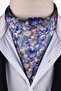 Blue Watercolor Floral Pattern Men's Scarf Ascot K662 - 4
