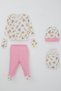 Baby Girl Hospital Release 5-Piece Safari Adventure Cute Animals Patterned 0-3 Months, White