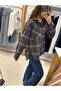 Gray Plaid Oversized Lumberjack Shirt - 3