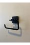 Black Toilet Paper Holder - Premium Open Toilet Paper Holder 100% Brass Rustproof - 3