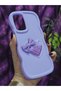 Samsung Galaxy A23 Compatible Heart and Ribbon Star Glitter Lilac Phone Case - 4
