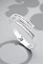 Stainless Steel Silver Color Baguette Stone Italian Design Modern Handcuff Bracelet