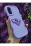 Samsung Galaxy A13 Compatible Heart and Ribbon Star Glitter Lilac Phone Case - 4