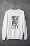 New York City Printed Cotton Long Sleeve 3 Thread Sha Fleece-Lined Nisex Sweatshirt