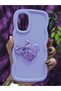 Samsung Galaxy A32 Compatible Heart and Ribbon Star Glitter Lilac Phone Case