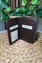 Women's Brown Wallet - Card Holder Detail, Gold Accessories - Fibag - 3