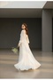 Chiffon Square Neck Balloon Sleeve Long Wedding & Outdoor Shoot Dress – Off White