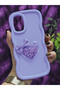 Samsung Galaxy A32 Compatible Heart and Ribbon Star Glitter Lilac Phone Case - 5