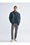 Petrol Comfortable Fit Shirt Collar Men's Leather-Look Coat - 2