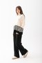 Women's Striped Patterned Knit Set, Top and Bottom Knit Set, Knit Sweater and Pants Two-Piece Set. - 3