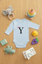 100% Cotton Baby Bodysuit (with Snap Fasteners) Cute Bodysuit with Y Letter Printed
