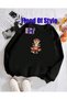 Black Motor Bear Minimalist Printed Biskilet Collar Sweatshirt