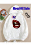 Gray Lip Muc Minimalist Printed Biskilet Yaka Sweatshirt