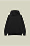 Nude Project Xoxo Unisex Oversized Black Cotton K Hooded Printed Sweatshirt Hoodie - 3