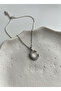 Silver Zircon Stone Half Moon Steel Necklace - Sparkling Elegant Gift - 6