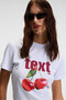 Elvera Women's 100% Cotton Comfort Fit Printed Short Sleeve Round Neck White / Patterned T-Shirt - 4