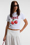 Elvera Women's 100% Cotton Comfort Fit Printed Short Sleeve Round Neck White / Patterned T-Shirt - 3